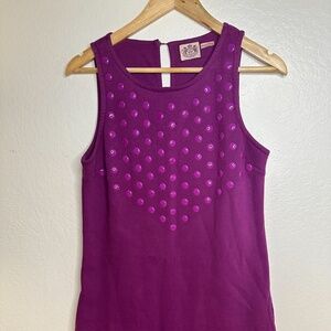 Juicy Couture MINI DRESS Medium M Fuchsia Purple Shiny Studs from Saks Vintage